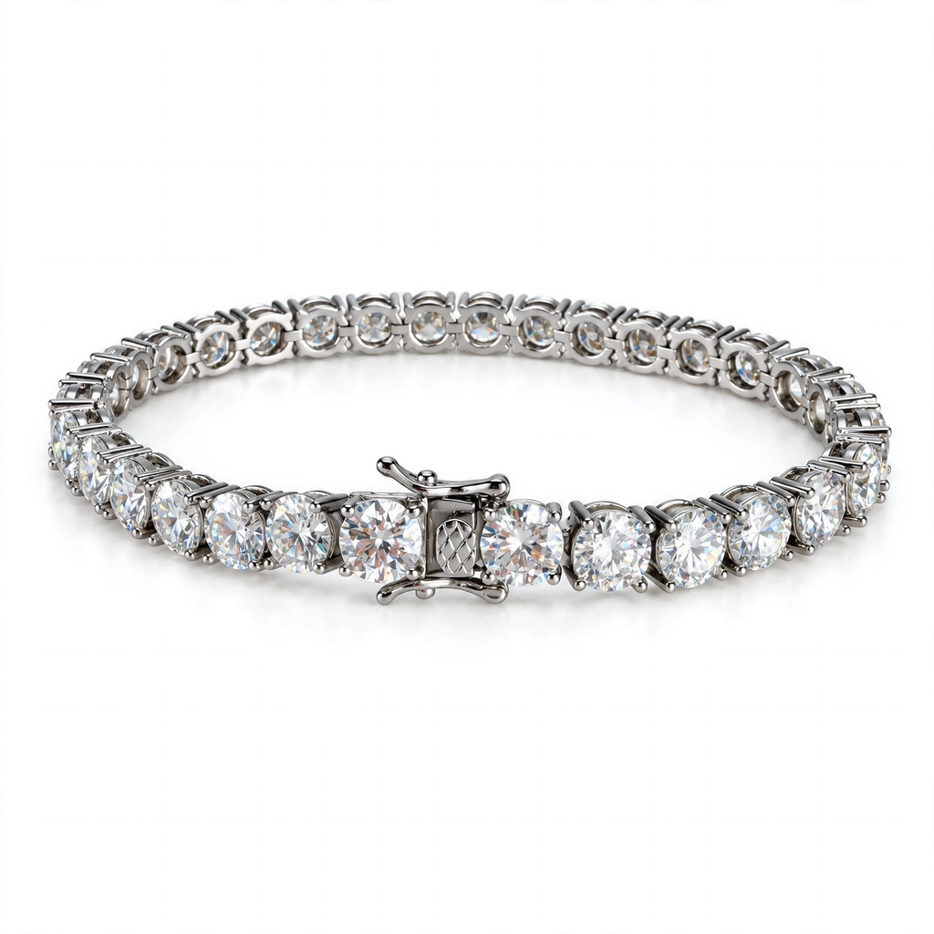 925 Sterling Silver Moissanite Tennis Bracelet