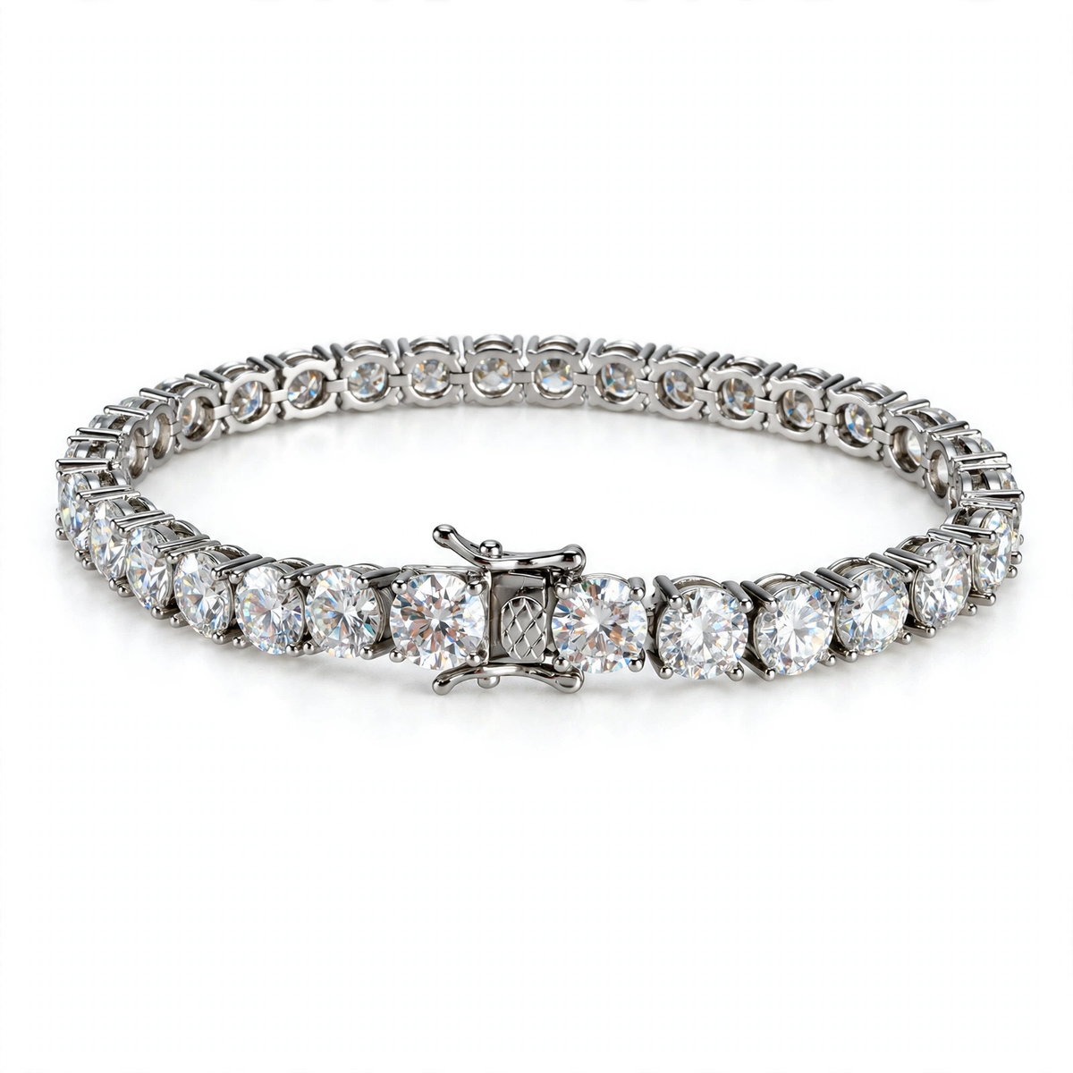 925 Sterling Silver Moissanite Tennis Bracelet