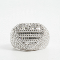 Silver 925 Pave Moissanite Baguette Heart Statement Ring 4.0ct