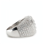 Silver 925 Pave Moissanite Baguette Heart Statement Ring 4.0ct (2)