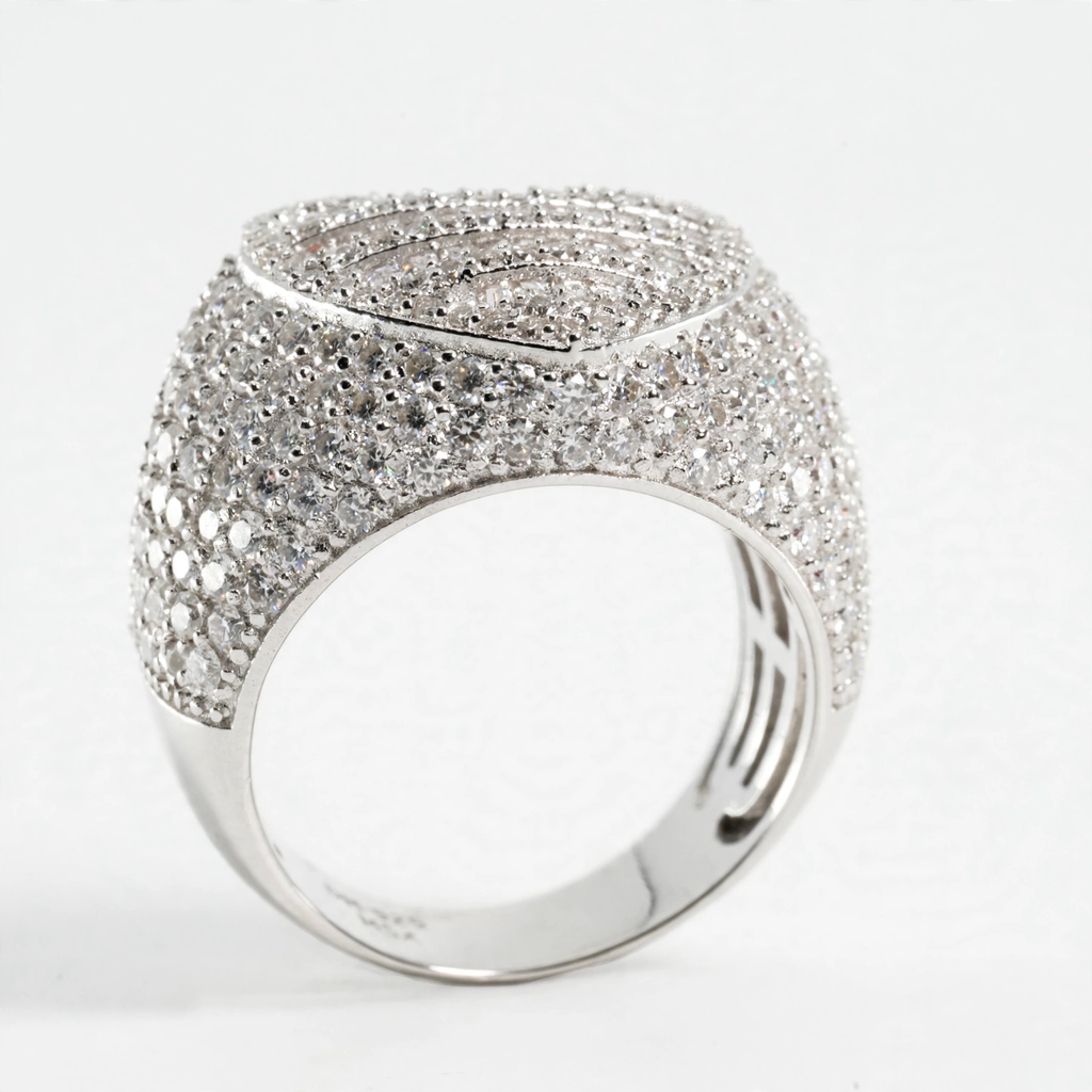 Silver 925 Pave Moissanite Baguette Heart Statement Ring 4.0ct (4)