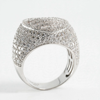 Silver 925 Pave Moissanite Baguette Heart Statement Ring 4.0ct (4)