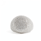 Silver Pavé Dome Cocktail Ring