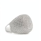 Silver Pavé Dome Cocktail Ring (2)