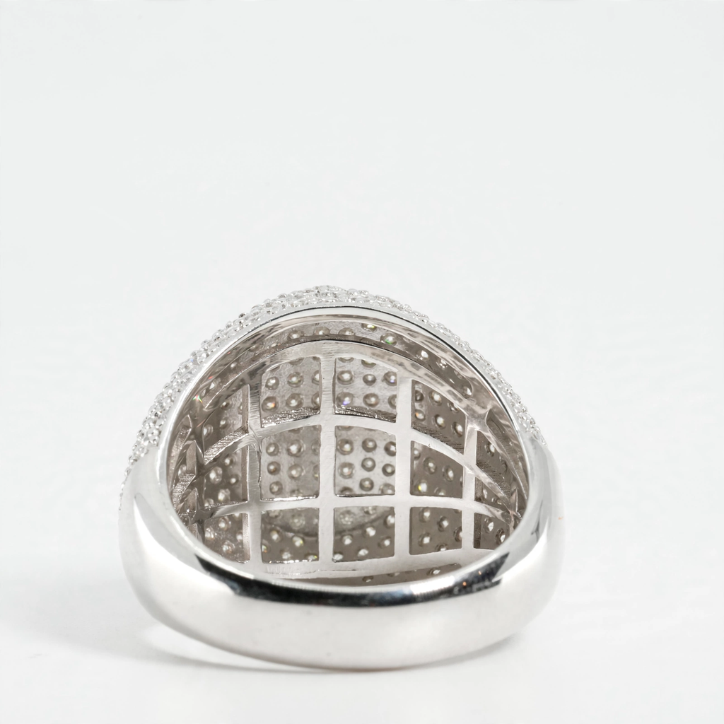 Silver Pavé Dome Cocktail Ring (5)