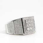 Men's 925 Sterling Silver Square Pavé Moissanite Cluster Ring 4ct (2)