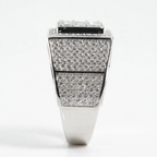Men's 925 Sterling Silver Square Pavé Moissanite Cluster Ring 4ct (3)
