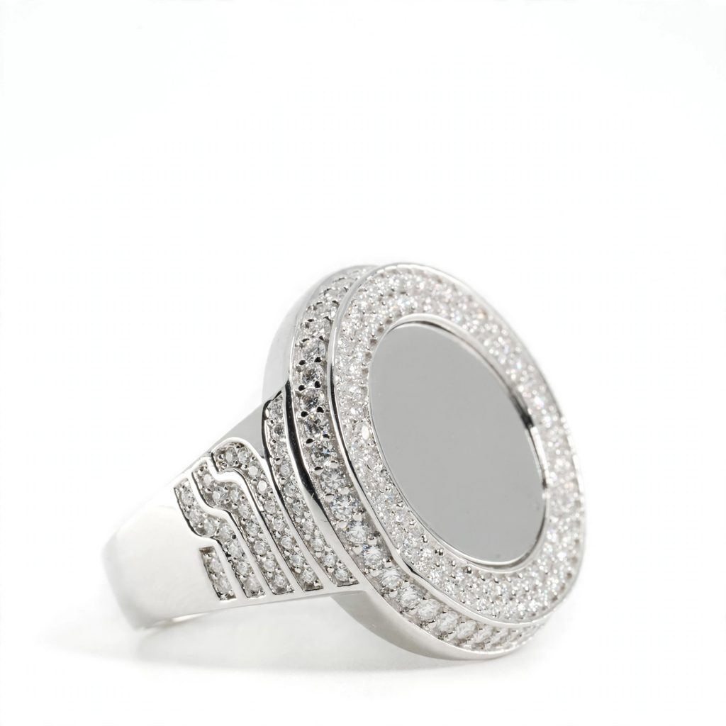 Men's 925 Sterling Silver Double Halo Moissanite Statement Ring 3.34ct Size 10.5 (4)