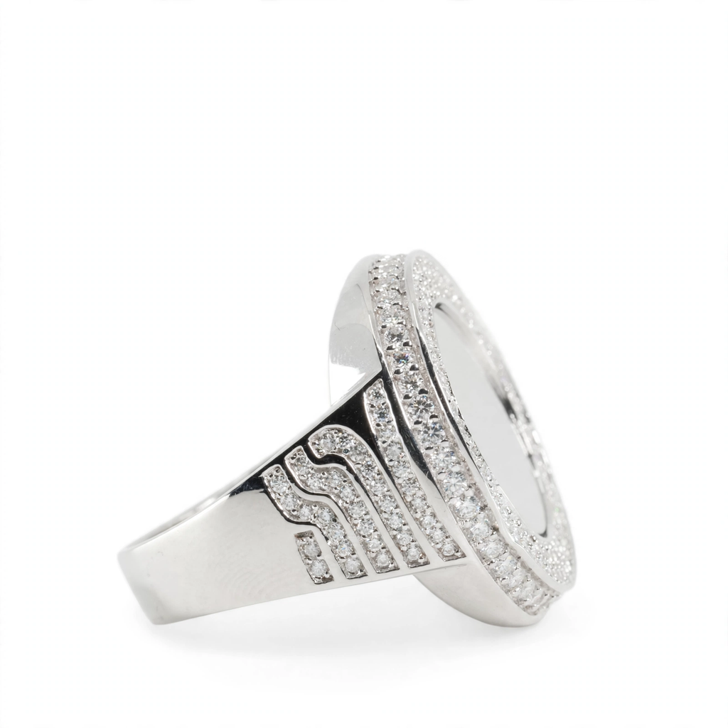 Men's 925 Sterling Silver Double Halo Moissanite Statement Ring 3.34ct Size 10.5 (5)