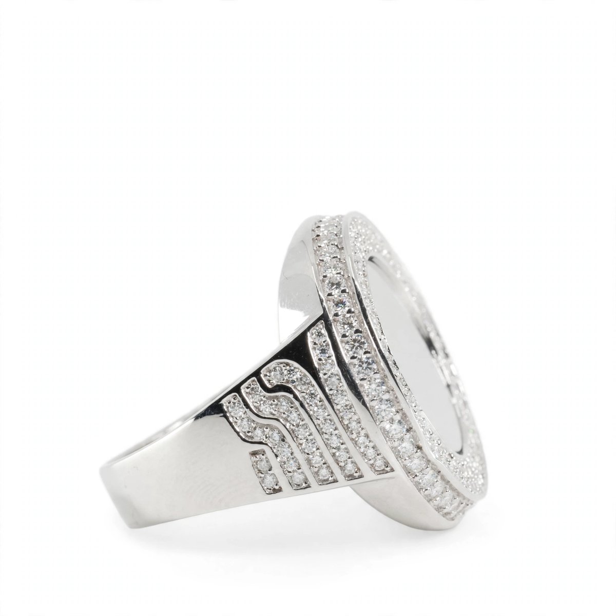 Men's 925 Sterling Silver Double Halo Moissanite Statement Ring 3.34ct Size 10.5 (5)