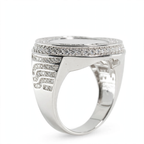 Men's 925 Sterling Silver Double Halo Moissanite Statement Ring 3.34ct Size 10.5 (6)
