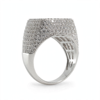 Men’s Silver Pavé Square Cocktail Ring (2)