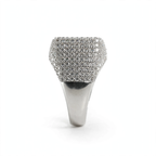 Men’s Silver Pavé Square Cocktail Ring (3)