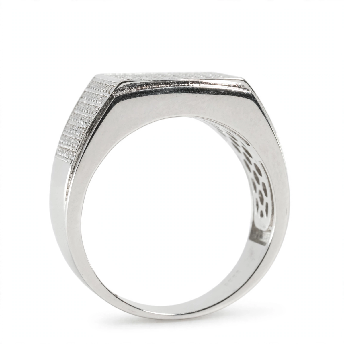 Men's 925 Sterling Silver Pave Moissanite Square Statement Ring 1.00ct (2)
