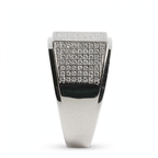 Men's 925 Sterling Silver Pave Moissanite Square Statement Ring 1.00ct (3)