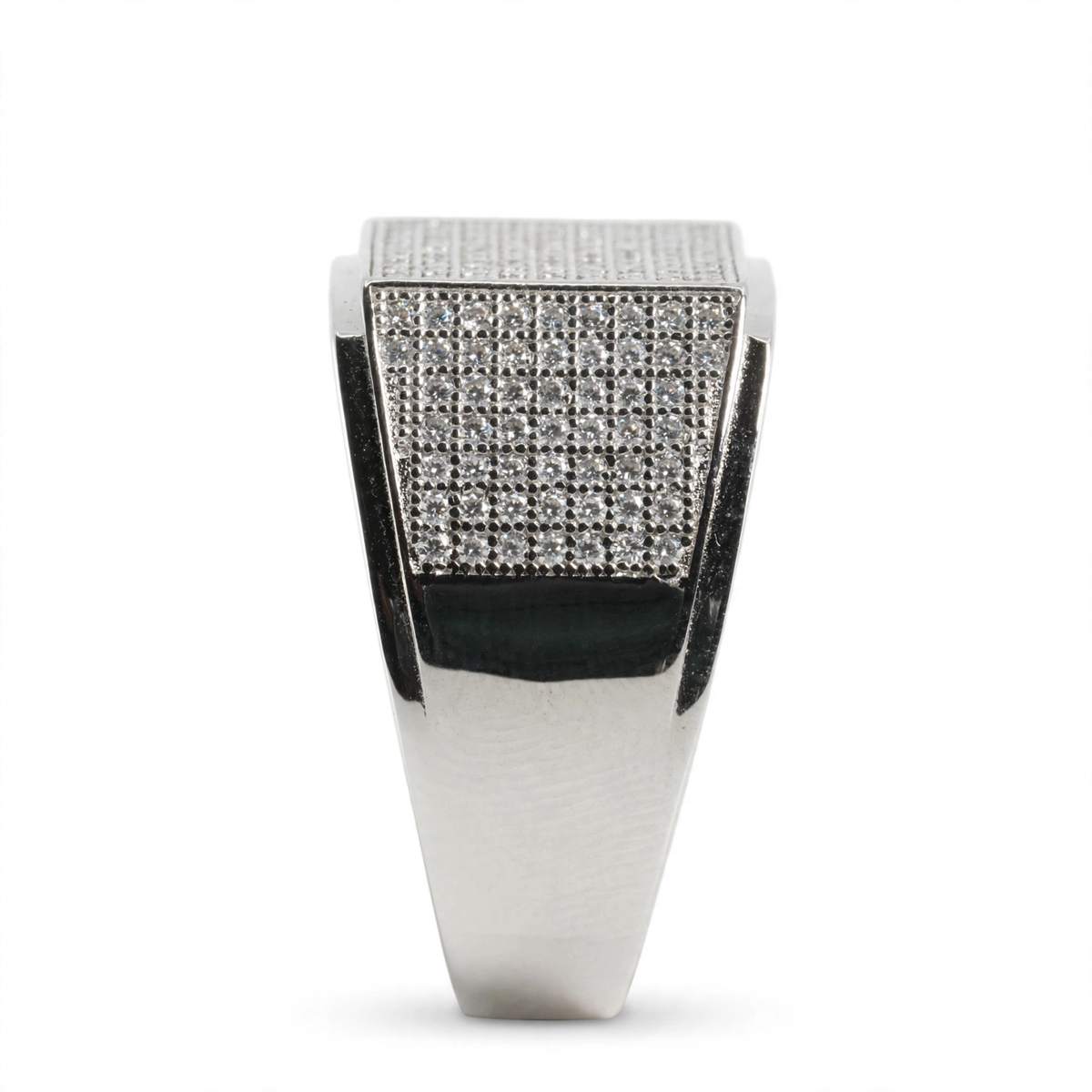 Men's 925 Sterling Silver Pave Moissanite Square Statement Ring 1.00ct (3)