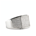Men's 925 Sterling Silver Pave Moissanite Square Statement Ring 1.00ct (4)