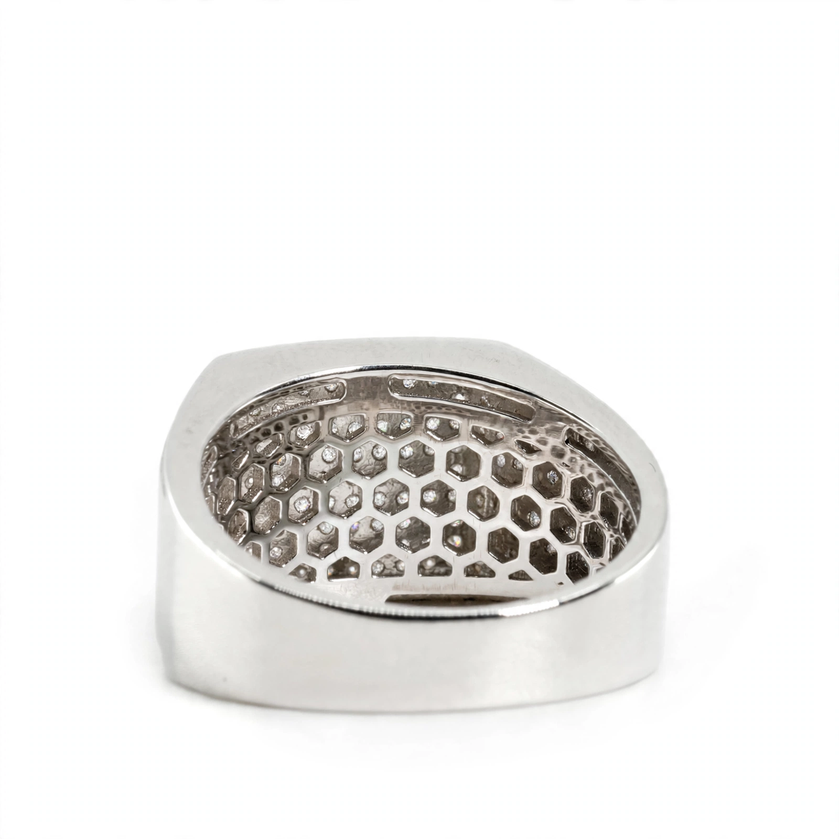 Men's 925 Sterling Silver Pave Moissanite Square Statement Ring 1.00ct (5)