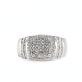 Men's 925 Sterling Silver Wide Pavé Moissanite Statement Ring 1.5ct