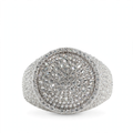 Men's 925 Silver Dome Pave Moissanite Statement Ring 4.0ct