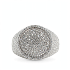Men's 925 Silver Dome Pave Moissanite Statement Ring 4.0ct