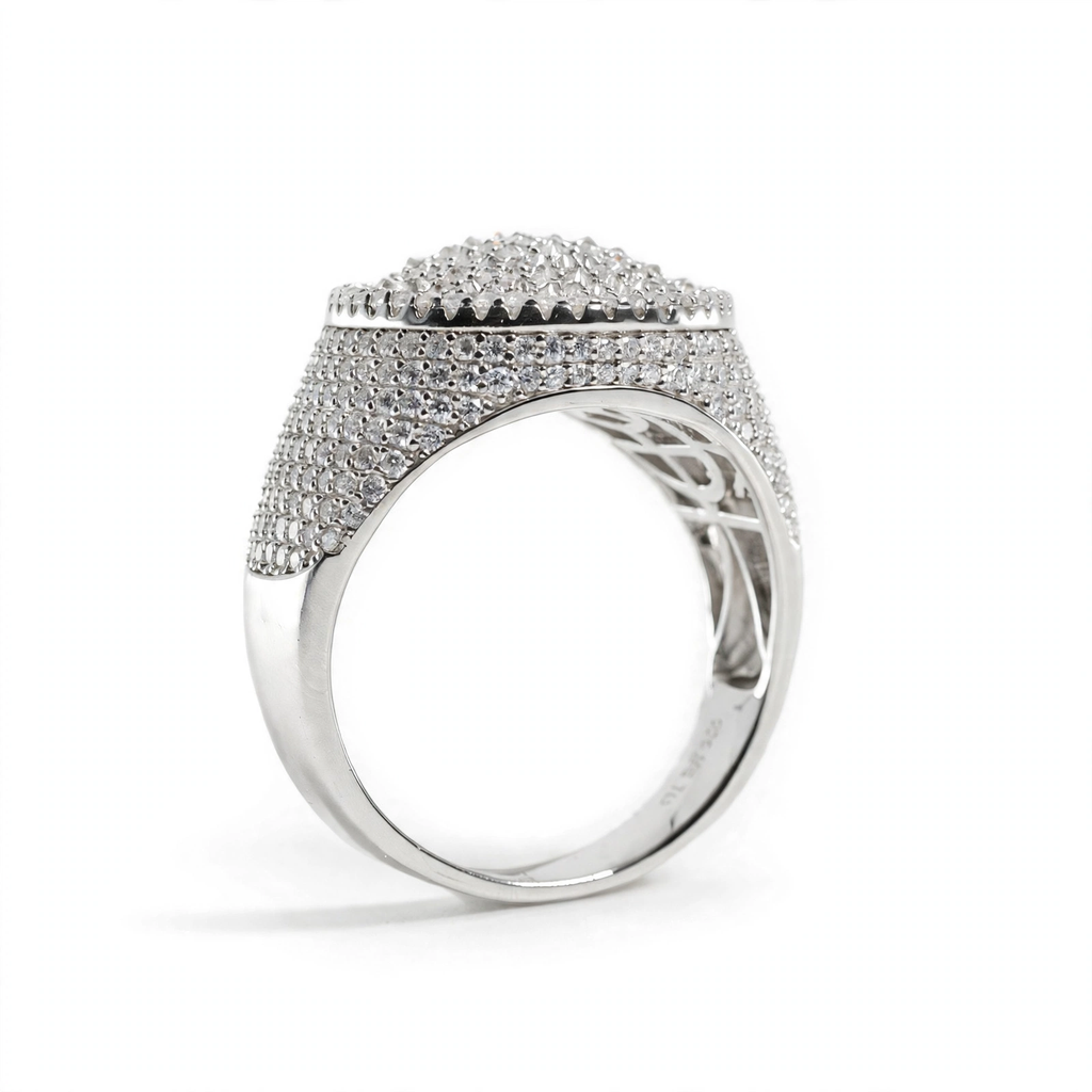 Men's 925 Silver Dome Pave Moissanite Statement Ring 4.0ct (2)