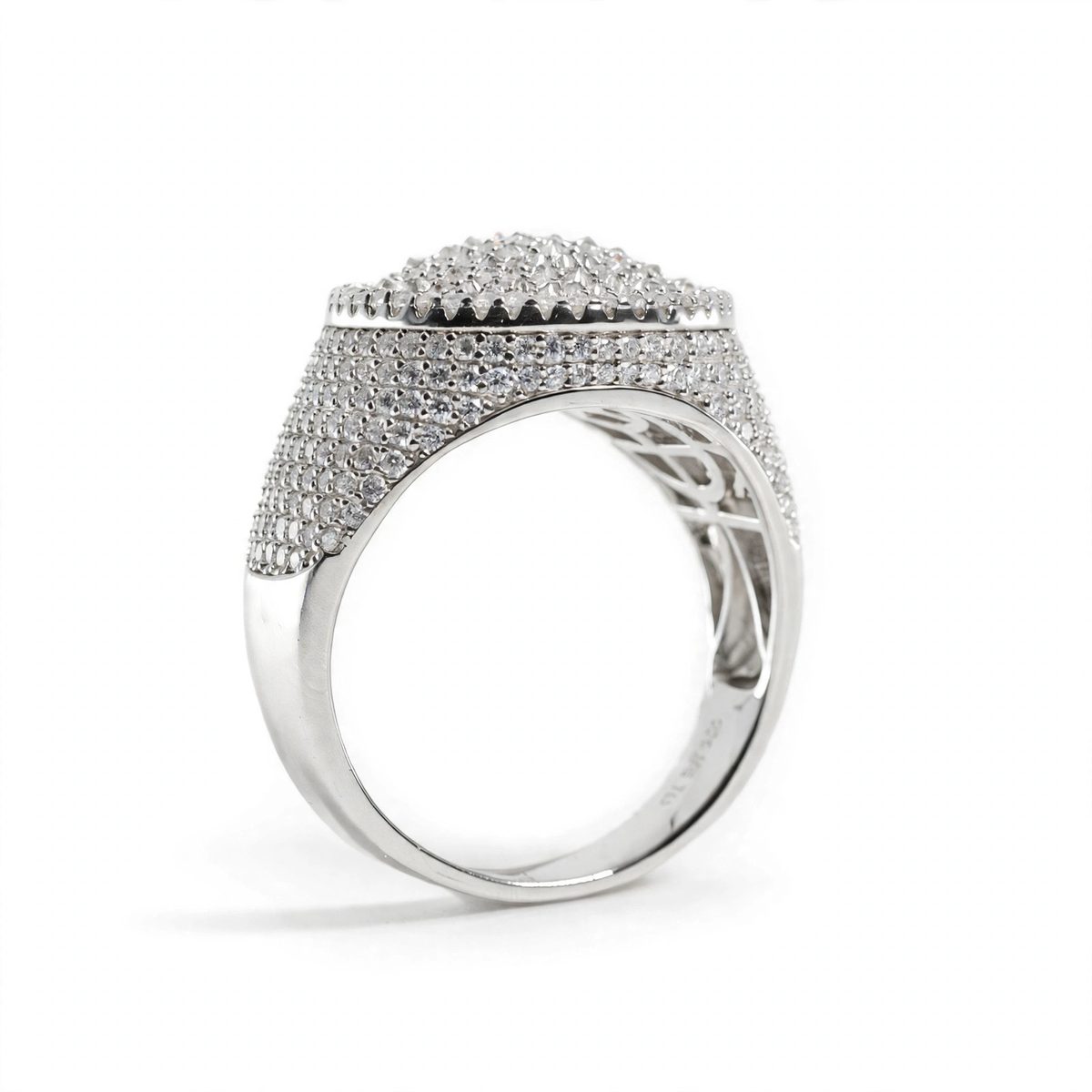 Men's 925 Silver Dome Pave Moissanite Statement Ring 4.0ct (2)