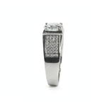 Men's 925 Sterling Silver Wide Band Moissanite Pavé Accent Ring 2.25ct (4)