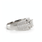 Men's 925 Sterling Silver Multi-Row Baguette and Round Moissanite Cluster Ring 3.0ct Size 10 (2)