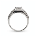 Men's 925 Sterling Silver Multi-Row Baguette and Round Moissanite Cluster Ring 3.0ct Size 10 (4)