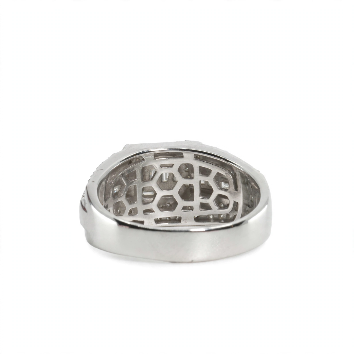 Men's 925 Sterling Silver Multi-Row Baguette and Round Moissanite Cluster Ring 3.0ct Size 10 (5)