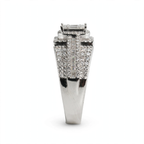 Men's 925 Sterling Silver Multi-Row Baguette and Round Moissanite Cluster Ring 3.0ct Size 10 (6)