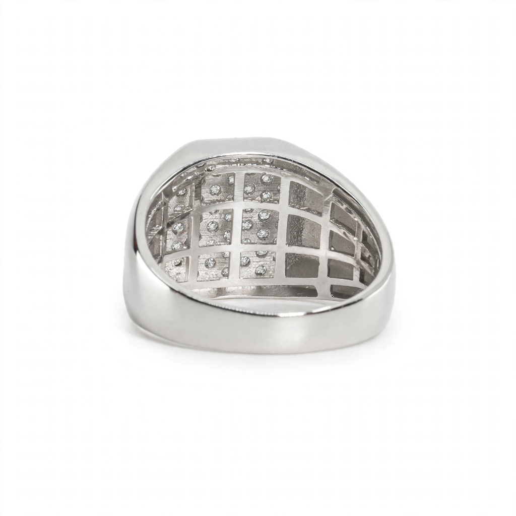 Men's 925 Sterling Silver Octagon Pave Moissanite Statement Ring 1.00ct (2)