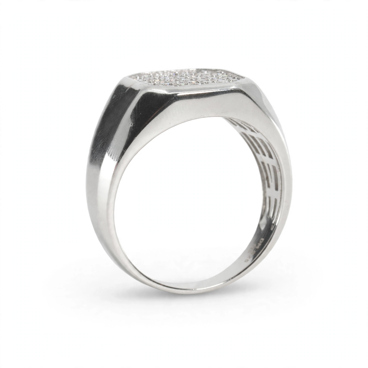 Men's 925 Sterling Silver Octagon Pave Moissanite Statement Ring 1.00ct (3)