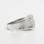 Men's Shield-Cut 925 Silver Wide Band Ring with Baguette and Pavé Moissanite 4.00ct (2)