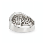 Men's Shield-Cut 925 Silver Wide Band Ring with Baguette and Pavé Moissanite 4.00ct (4)