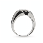Men's Shield-Cut 925 Silver Wide Band Ring with Baguette and Pavé Moissanite 4.00ct (5)