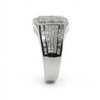 Men's Shield-Cut 925 Silver Wide Band Ring with Baguette and Pavé Moissanite 4.00ct (6)