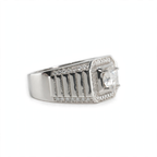 Men's 925 Sterling Silver 2ct Moissanite Halo Statement Ring (3)