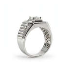Men's 925 Sterling Silver 2ct Moissanite Halo Statement Ring (5)