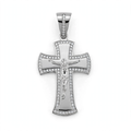 925 Sterling Silver Rhodium Crucifix Pendant with Moissanite Halo, 1.00ct