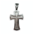 925 Sterling Silver Rhodium Crucifix Pendant with Moissanite Halo, 1.00ct (2)