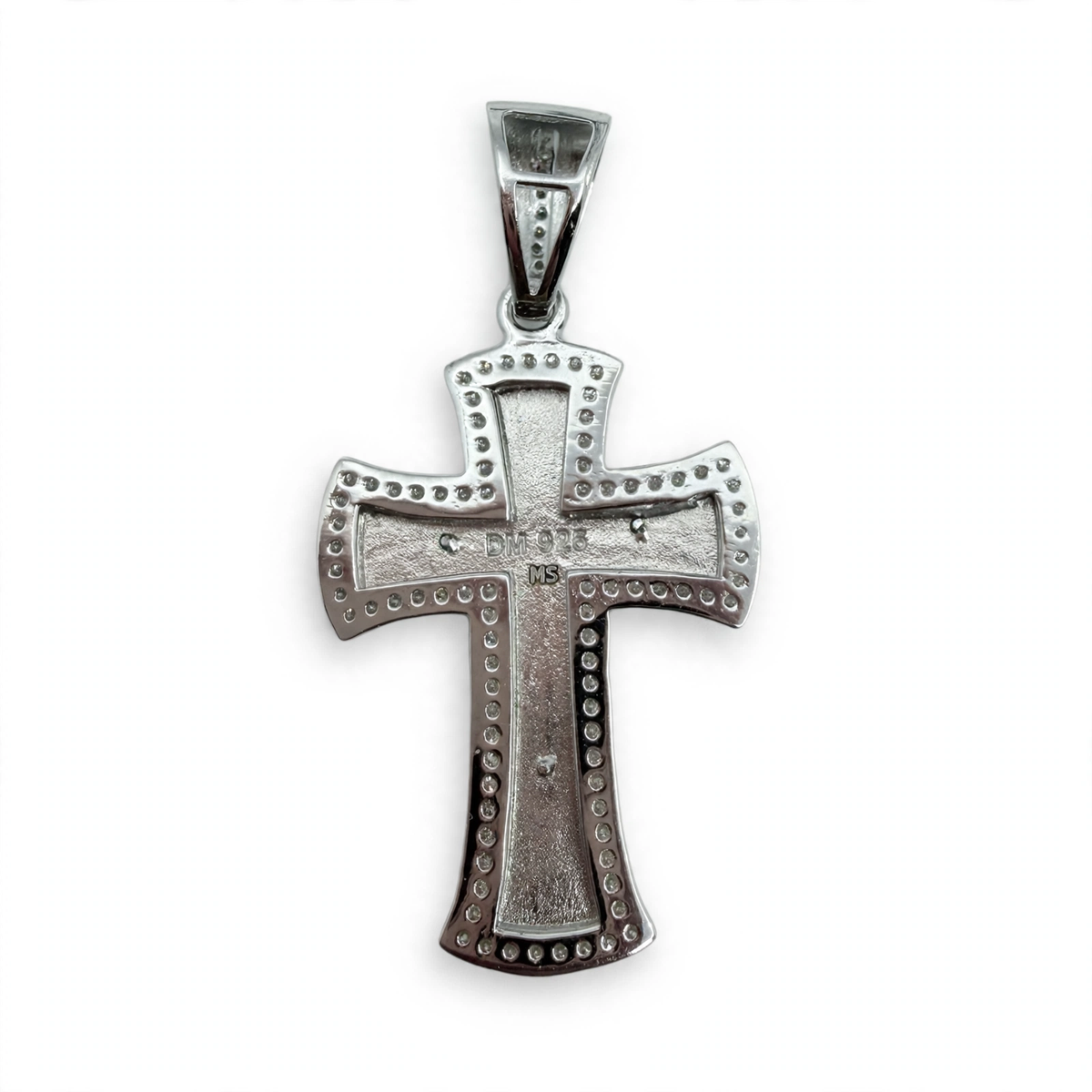 925 Sterling Silver Rhodium Crucifix Pendant with Moissanite Halo, 1.00ct (2)