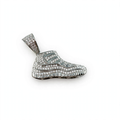 Sneaker-Shaped Pave Moissanite 925 Sterling Silver Rhodium Pendant