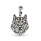 Pavé Moissanite Wolf Head Pendant in Rhodium-Plated 925 Sterling Silver 7.8ct (3)