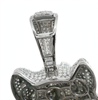 Pavé Moissanite Wolf Head Pendant in Rhodium-Plated 925 Sterling Silver 7.8ct (5)