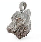 Pavé Moissanite Wolf Head Pendant in Rhodium-Plated 925 Sterling Silver 7.8ct (6)