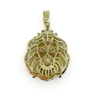 18K Gold Vermeil 925 Silver Moissanite Pavé Lion Head Pendant 7ct (2)