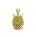 Crowned Lion Head Pendant in 14K Gold Over 925 Silver with Cubic Zirconia (2)