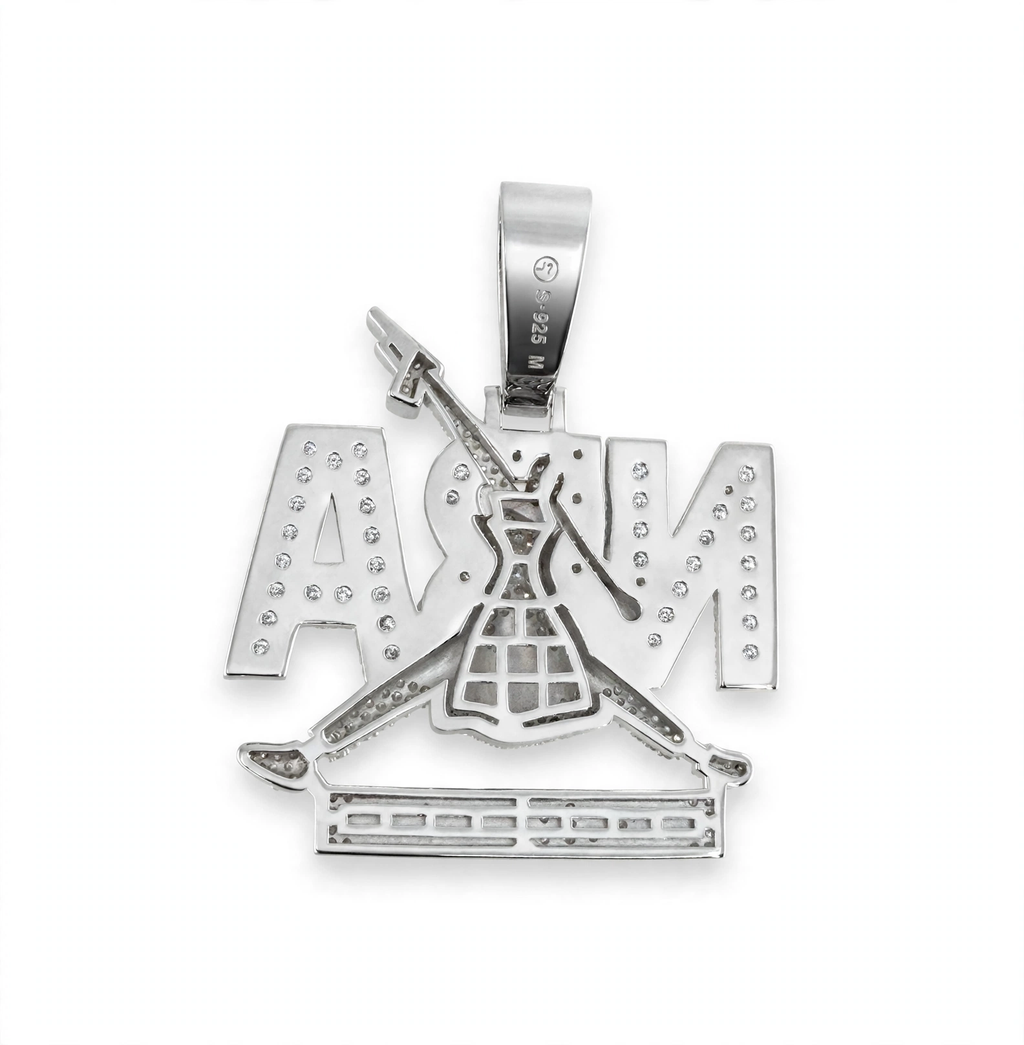Iced Out NBA-Style Moissanite Letter Pendant in 925 Rhodium-Plated Silver 3.00ct (2)